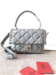 Valentino Garavani Candystud Bag In Grey Quilted Leather Bag SW2B0 Size 23x11x7cm - 1