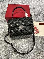 Valentino Garavani Candystud In Black Quilted Leather Bag SW2B0 Size 23x11x7cm - 2