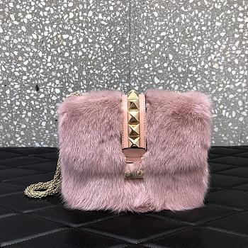 Valentino Imported Mink Fur Bag P2744 Size 21cm