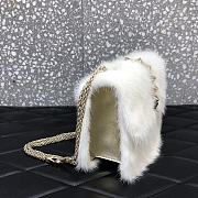 Valentino Imported Mink Fur Bag In White P2744 Size 21cm - 3