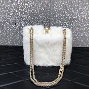 Valentino Imported Mink Fur Bag In White P2744 Size 21cm - 4
