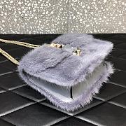 Valentino Imported Mink Fur Bag In Grey P2744 Size 21cm - 3