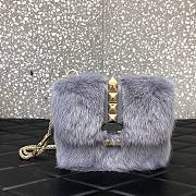 Valentino Imported Mink Fur Bag In Grey P2744 Size 21cm - 2