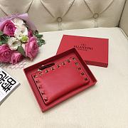 Valentino Garavani Compact Rockstud Wallet In Red WP0P3 Size 13cm - 2