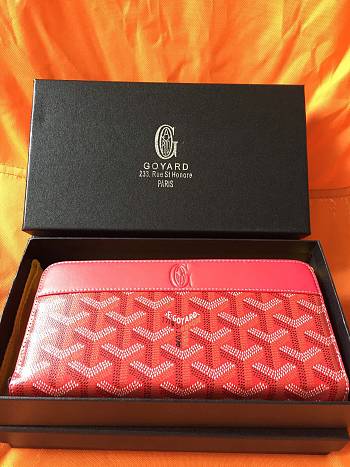 Goyard Petite Maroquinerie GM Wallet In Red Size 20x2.3x11cm