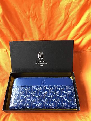 Goyard Petite Maroquinerie GM Wallet In Ocean Blue Size 20x2.3x11cm