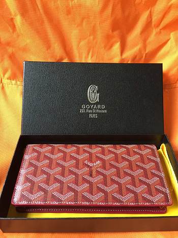 Goyard Petite Maroquinerie GM Wallet In Ocean Rouge Size 20x2.3x11cm