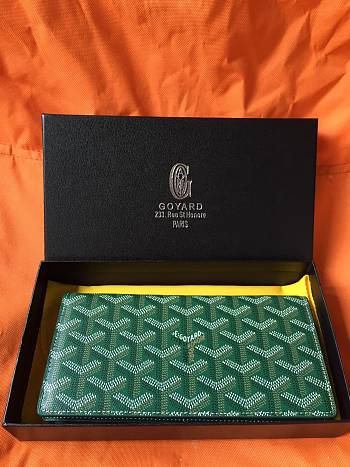 Goyard Petite Maroquinerie GM Wallet In Green Size 20x2.3x11cm