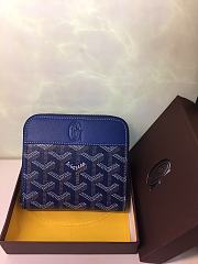 Goyard Zip Wallet In Blue Size 11x10cm - 1