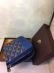 Goyard Zip Wallet In Blue Size 11x10cm - 4