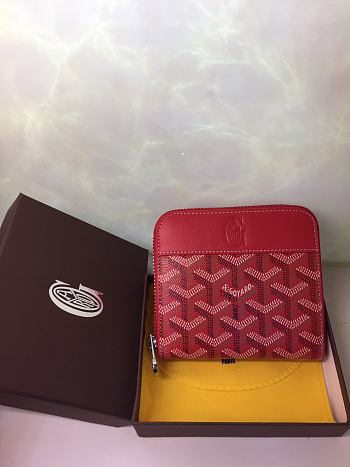 Goyard Zip Wallet In Red Size 11x10cm