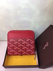 Goyard Zip Wallet In Red Size 11x10cm - 5