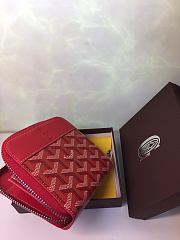 Goyard Zip Wallet In Red Size 11x10cm - 4