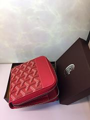 Goyard Zip Wallet In Red Size 11x10cm - 3