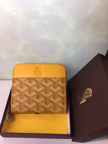 Goyard Zip Wallet In Yellow Size 11x10cm
