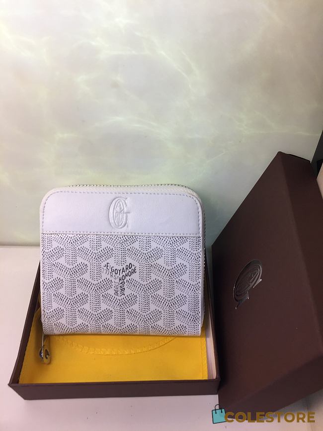 Goyard Zip Wallet In White Size 11x10cm - 1