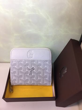 Goyard Zip Wallet In White Size 11x10cm