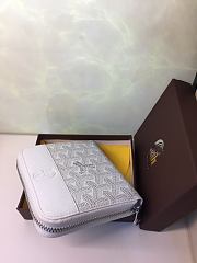 Goyard Zip Wallet In White Size 11x10cm - 6