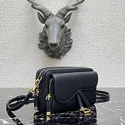 Dior Saddle Pouch In Black Calfskin S5620 Size 19x10.5x5cm - 6