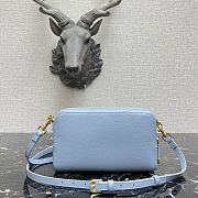 Dior Saddle Pouch In Blue Calfskin S5620 Size 19x10.5x5cm - 2