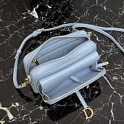 Dior Saddle Pouch In Blue Calfskin S5620 Size 19x10.5x5cm - 4