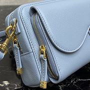 Dior Saddle Pouch In Blue Calfskin S5620 Size 19x10.5x5cm - 6