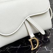 Dior Saddle Pouch In White Calfskin S5620 Size 19x10.5x5cm - 2