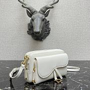Dior Saddle Pouch In White Calfskin S5620 Size 19x10.5x5cm - 3