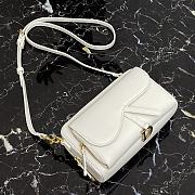 Dior Saddle Pouch In White Calfskin S5620 Size 19x10.5x5cm - 6