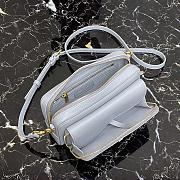 Dior Saddle Pouch In Blue Grey Calfskin S5620 Size 19x10.5x5cm - 2