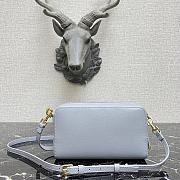 Dior Saddle Pouch In Blue Grey Calfskin S5620 Size 19x10.5x5cm - 3