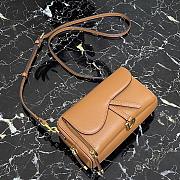 Dior Saddle Pouch In Brown Calfskin S5620 Size 19x10.5x5cm - 3