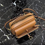 Dior Saddle Pouch In Brown Calfskin S5620 Size 19x10.5x5cm - 6