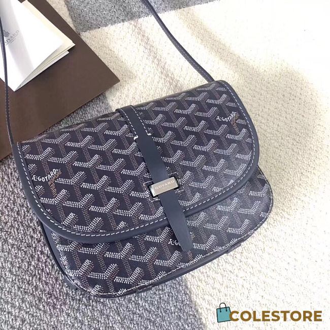 Goyard Goyardine Belvedere Messenger Bag In Black Size 22x15x6.5cm - 1
