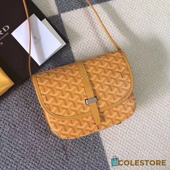 Goyard Goyardine Belvedere Messenger Bag In Yellow Size 22x15x6.5cm - 1