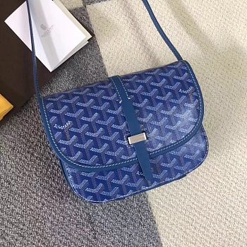 Goyard Goyardine Belvedere Messenger Bag In Blue Size 22x15x6.5cm