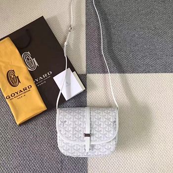 Goyard Goyardine Belvedere Messenger Bag In White Size 22x15x6.5cm