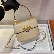 Prada Saffiano Leather In Beige Symbole Bag 1BD270 20x14x7cm - 3