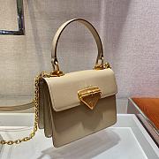 Prada Saffiano Leather In Beige Symbole Bag 1BD270 20x14x7cm - 2
