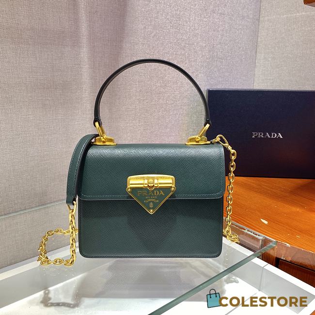 Prada Saffiano Leather In Blue Symbole Bag 1BD270 20x14x7cm - 1
