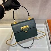 Prada Saffiano Leather In Blue Symbole Bag 1BD270 20x14x7cm - 5