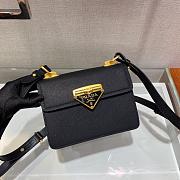 Prada Saffiano Leather In Black Symbole Bag 1BD270 Size 20x14x7cm - 3