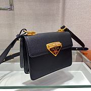 Prada Saffiano Leather In Black Symbole Bag 1BD270 Size 20x14x7cm - 2