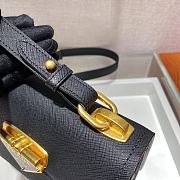 Prada Saffiano Leather In Black Symbole Bag 1BD270 Size 20x14x7cm - 4