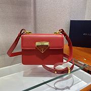 Prada Saffiano Leather In Red Symbole Bag 1BD270 Size 20x14x7cm - 1