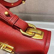 Prada Saffiano Leather In Red Symbole Bag 1BD270 Size 20x14x7cm - 6