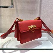 Prada Saffiano Leather In Red Symbole Bag 1BD270 Size 20x14x7cm - 5