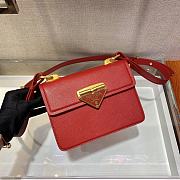 Prada Saffiano Leather In Red Symbole Bag 1BD270 Size 20x14x7cm - 3