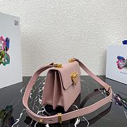 Prada Saffiano Leather In Pink Symbole Bag 1BD270 Size 20x14x7cm - 5