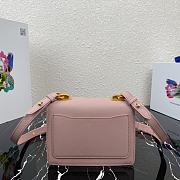 Prada Saffiano Leather In Pink Symbole Bag 1BD270 Size 20x14x7cm - 3